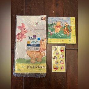 Vintage Winnie the Pooh Hallmark tablecloth napkin stickers